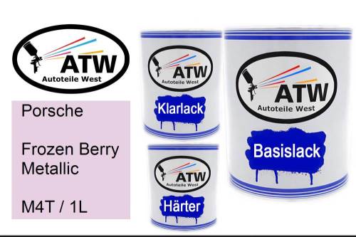 Porsche, Frozen Berry Metallic, M4T / 1L: 1L Lackdose + 1L Klarlack + 500ml Härter - Set, von ATW Autoteile West.